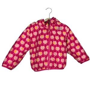 The North Face coat reversible Pink Leaf Pattern girls size 12 - 18 month
